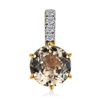 Iliana 18K Yellow Gold 120 Facet AAA Turkizite and G-H SI Diamond Pendant 2.40 ctw
