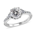 120 Facets Moissanite Ring in Platinum Over Sterling Silver 1.50 ctw - Sticky add to cart bar