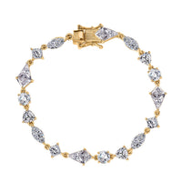 Moissanite Bracelet in Vermeil Yellow Gold Over Sterling Silver (6.50 In) 10.20 ctw