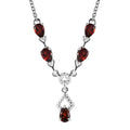 Mozambique Garnet Necklace 18 Inches in Sterling Silver and Stainless Steel 2.35 ctw - Sticky add to cart bar