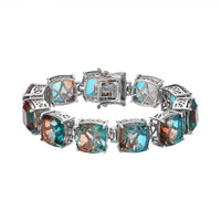 One Time Only Aqua Terra Costa Quartz Bracelet in Platinum Over Sterling Silver (8.00 In) 87.50 ctw