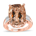 Luxoro 14K Rose Gold AAA Marropino Morganite and G-H I2 Diamond Ring (Size 6.0) 4.60 Grams 10.20 ctw - Sticky add to cart bar