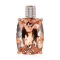 Luxoro 14K Rose Gold AAA Marropino Morganite and G-H I2 Diamond Pendant 10.00 ctw - Sticky add to cart bar