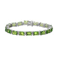 D'Joy Chartreuse Quartz (Triplet) and White Zircon Bracelet in Platinum Over Sterling Silver (8.00 In) 36.00 ctw - Sticky add to cart bar