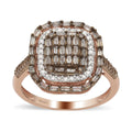 Champagne and White Diamond Ring in Vermeil RG Over Sterling Silver - Sticky add to cart bar