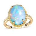 Luxoro 10K Yellow Gold AAA Ethiopian Welo Opal and I3 Natural Yellow Diamond Ring 3.65 ctw - Sticky add to cart bar