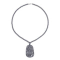 Terahertz Qilin Pendant with Beaded Necklace 20 Inches in Rhodium Over Sterling Silver 327.60 ctw - Sticky add to cart bar