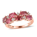 Premium Morro Redondo Pink Tourmaline and White Zircon Ring in Vermeil Rose Gold Over Sterling Silver 1.50 ctw - Sticky add to cart bar