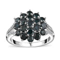 Luxoro 10K White Gold Blue and White Diamond Cluster Ring 2.00 ctw - Sticky add to cart bar