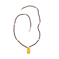 Multi Colored Amber Necklace 25 Inches in Sterling Silver