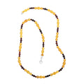 Multi Colored Amber Necklace 24 Inches in Sterling Silver - Sticky add to cart bar