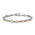 GP Italian Garden Collection Premium Ethiopian Welo Opal and White Zircon Bracelet in Vermeil YG and Platinum Over Sterling Silver (6.50 In) 4.65 ctw - Sticky add to cart bar