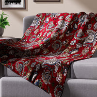 Blooming Flower Printed Flannel Single Layer Blanket 100% polyester (59.05"x78.74")