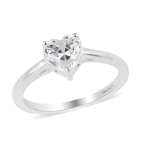 Simulated Diamond Solitaire Ring in Sterling Silver (Size 9.0) 1.30 ctw