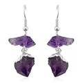 Amethyst Earrings in Silvertone 16.00 ctw - Sticky add to cart bar