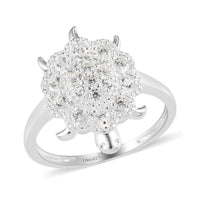 Simulated Diamond Turtle Ring in Sterling Silver (Size 9.0) 0.50 ctw