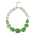 Green Color Resin Necklace 20.5 Inches with Extender in Goldtone - Sticky add to cart bar