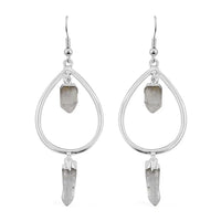 Crystal Drop Earrings in Silvertone 27.50 ctw