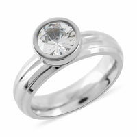 Simulated Multi Color Diamond Interchangeable Ring in Stainless Steel 5.00 ctw