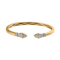 Moissanite Snake Cuff Bangle in Vermeil Yellow Gold Over Sterling Silver (6.50 In) 0.45 ctw - Sticky add to cart bar