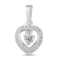 Simulated Diamond Heart Pendant in Sterling Silver 0.40 ctw - Sticky add to cart bar