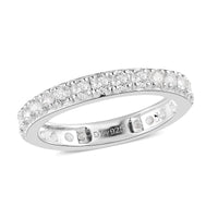 Simulated Diamond Eternity Band Ring in Sterling Silver