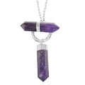 Amethyst Pendant Necklace 35 Inches in Silvertone 149.00 ctw - Sticky add to cart bar