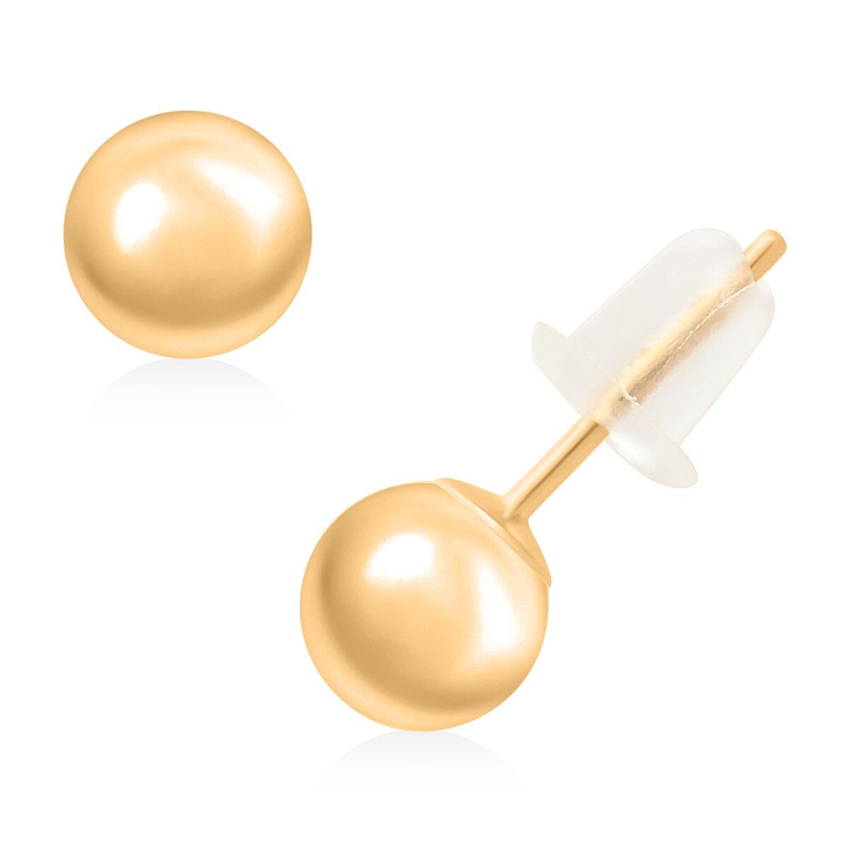 10K Yellow Gold 5mm Stud Earrings 0.12 Grams