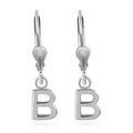 Platinum Over Sterling Silver Initial A Earrings - Sticky add to cart bar