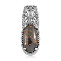 KARIS Matrix Silver Shungite Solitaire Pendant in Platinum Bond 2.40 ctw