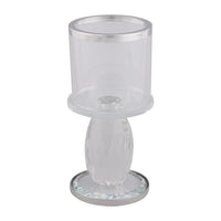 Black Round Cup Crystal Candle Holder (2.56"x2.56"x5.71")
