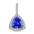 Luxoro Certified & Appraised AAA Tanzanite Halo Pendant,  I2 Diamond Accent Pendant, 14K White Gold Pendant, Tanzanite Jewelry, Gifts For Her 3.30 ctw - Sticky add to cart bar
