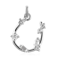 Moissanite (Mrq 4x2) Charm in Platinum Over Sterling Silver 0.20 ctw