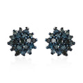 Blue Diamond Stud Earrings in Platinum Over Sterling Silver 0.25 ctw - Sticky add to cart bar
