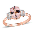 Luxoro 14K Rose Gold AAA Pink Morganite, Moissanite Ring (Size 10.0) 1.65 ctw - Sticky add to cart bar