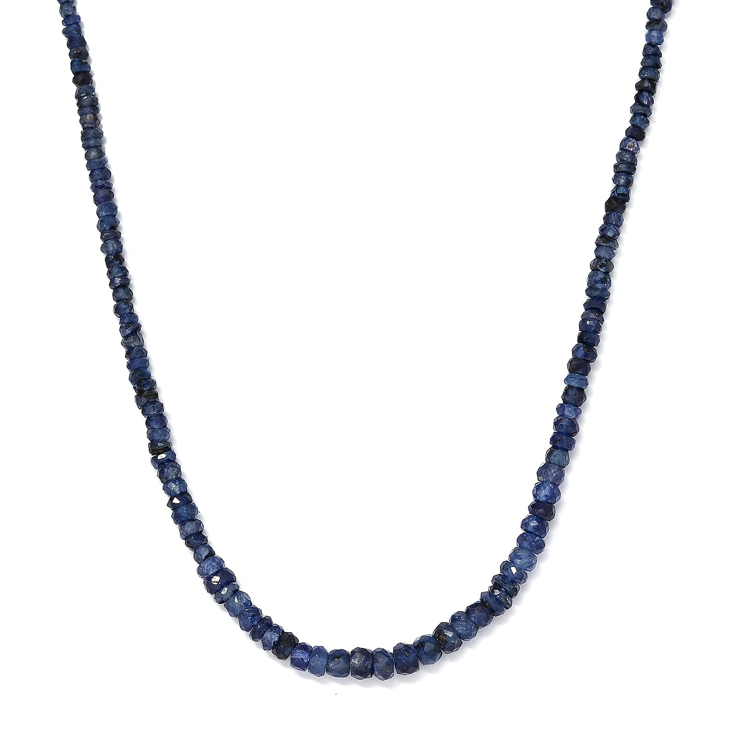 Masoala Sapphire Beaded Necklace 18 Inches in Platinum Over Sterling Silver 61.75 ctw