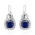 Simulated Blue and White Diamond Earrings in Silvertone 3.10 ctw - Sticky add to cart bar