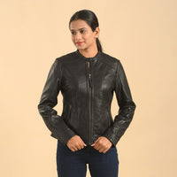 LA MAREY 100% Genuine Lamb Leather Motorcycle Jacket