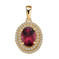 Certified & Appraised Iliana 18K Yellow Gold AAA Ouro Fino Rubellite and G-H SI Diamond Pendant without Chain 1.70 ctw - Sticky add to cart bar