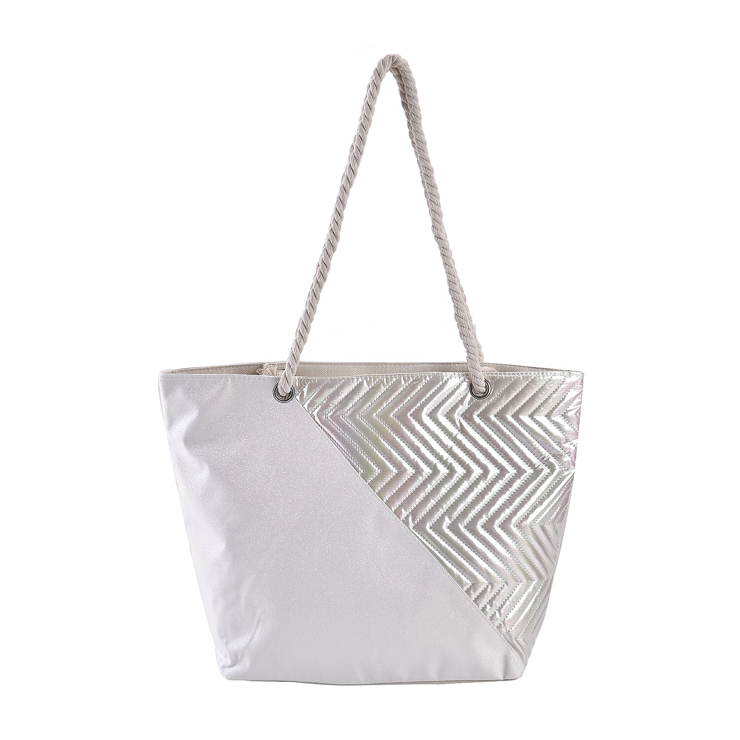 Ivory Color Ployester Tote Bag (20.8"x14.5"x6.3")