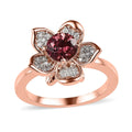 GP Italian Garden Collection Morro Redondo Pink Tourmaline and Moissanite Floral Ring in Vermeil Rose Gold Over Sterling Silver 1.00 ctw - Sticky add to cart bar