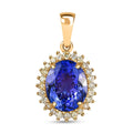 Luxoro 10K Yellow Gold Premium Tanzanite and I3 Natural Yellow Diamond Sunburst Pendant 3.00 ctw - Sticky add to cart bar