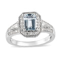 Premium Madagascar Aquamarine and White Zircon Ring in Platinum Over Sterling Silver (Size 10.0) 1.40 ctw - Sticky add to cart bar
