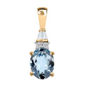 Luxoro 10K Yellow Gold Premium Santa Maria Aquamarine and G-H I3 Diamond Pendant 1.15 ctw - Sticky add to cart bar