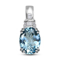 Luxoro 10K White Gold Premium Santa Maria Aquamarine and G-H I3 Diamond Pendant 1.75 ctw - Sticky add to cart bar
