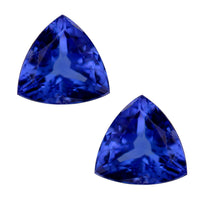 Certified & Appraised AAAA Tanzanite Set of 2 (Trl 7 mm) 2.00 ctw | Loose Stones | Loose Gemstones for Jewelry Making | Natural Stone Jewelry | Tanzanite Stone