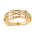 Moissanite Ring in Vermeil YG Over Sterling Silver (Size 6.0) 0.10 ctw - Sticky add to cart bar