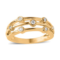 Moissanite Ring in Vermeil YG Over Sterling Silver (Size 6.0) 0.10 ctw