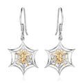 14K YG and Platinum Over Sterling Silver Spider Web Earrings (3.40 g) - Sticky add to cart bar
