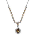 Golden Tanzanite and White Zircon Necklace 18-20 Inches in Vermeil Yellow Gold and Platinum Over Sterling Silver 1.00 ctw - Sticky add to cart bar